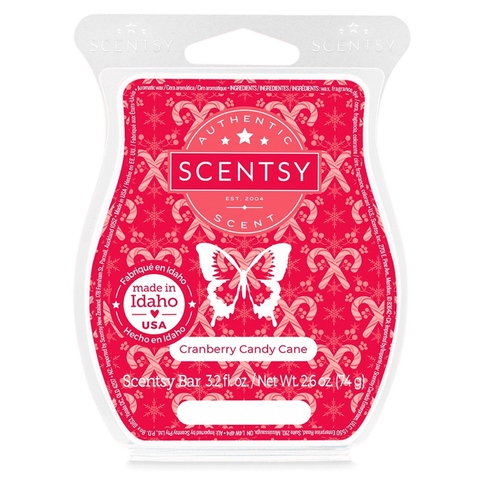 Scentsy Cranberry Candy Cane Wax Bar